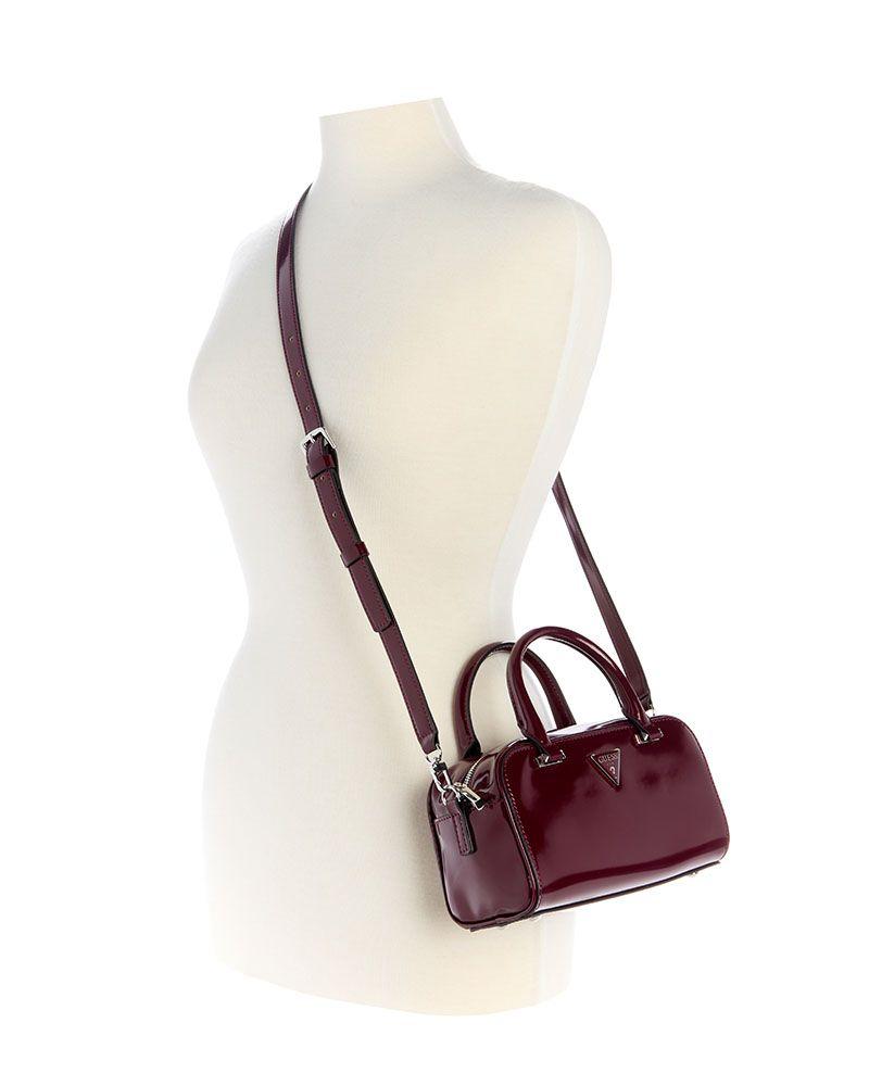 Mini Cartera Guess Mujer Arnela Mini Satchel Burdeo-4