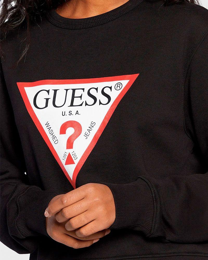 Poleron Guess Mujer Cn Original Fleece Negro-3