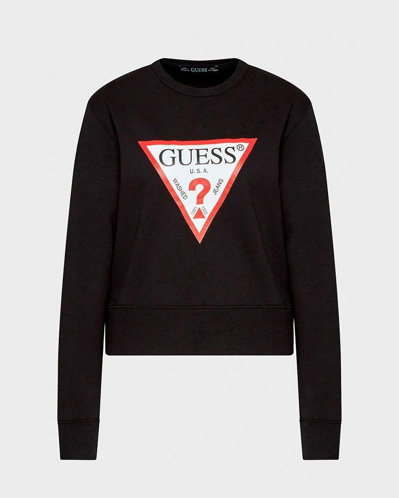 Poleron Guess Mujer Cn Original Fleece Negro-4