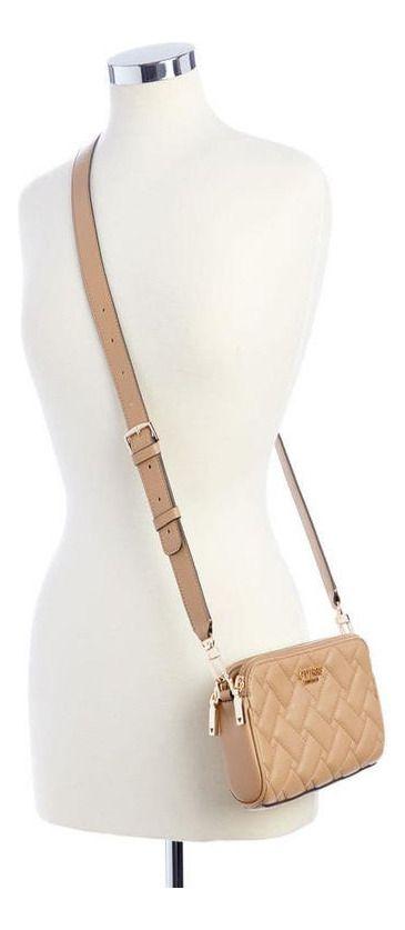 Mini Cartera Guess Mujer Alanna Mini Status Crossbody Café-4