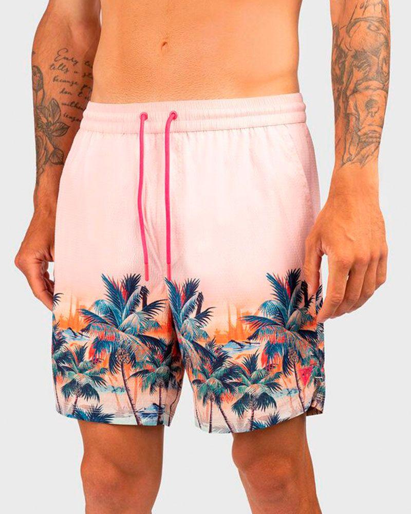 Traje De Baño Swimtrunk Medium Tropiical Landscape Rosa-0