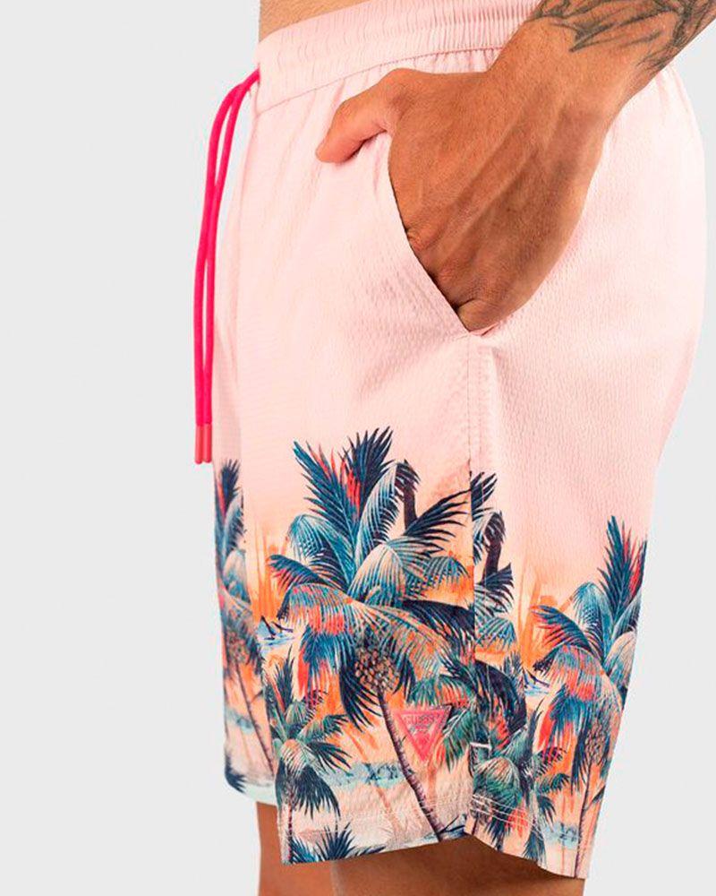Traje De Baño Swimtrunk Medium Tropiical Landscape Rosa-2