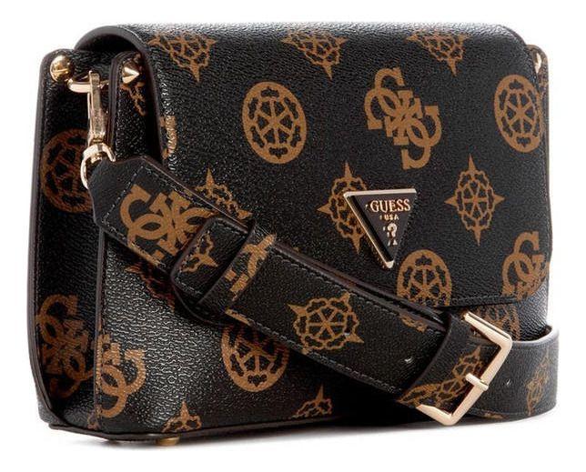 Cartera Guess Mujer Meridian Flap Shoulder Bag - Café-1