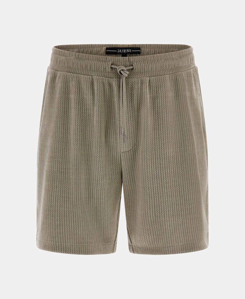 Short Guess Hombre Baron Textured Knit Shorts Verde-5