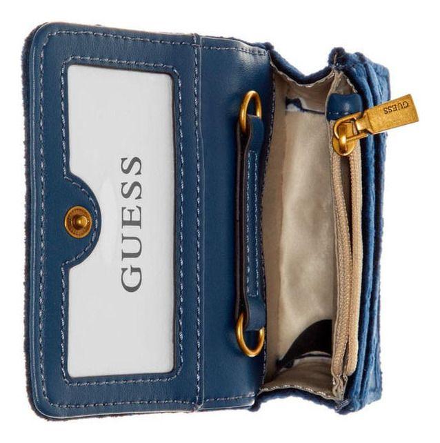 Mini Cartera Guess Mujer Fynna SLG Micro Mini Azul-3