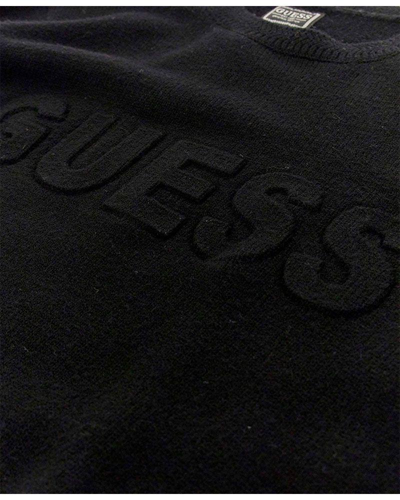 Poleron Guess Hombre Ls Cn 3D Logo Negro-5