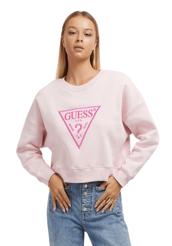 Polerón Guess Mujer Cn Lurex Triangle Sweatshirt Rosa-0