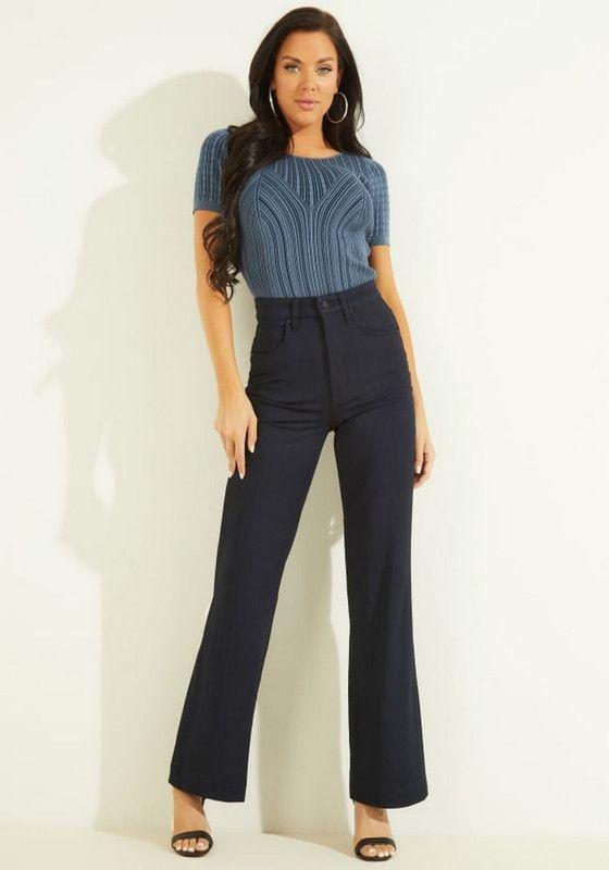 Jeans Guess Mujer Bee Palazzo Pant Azul-3