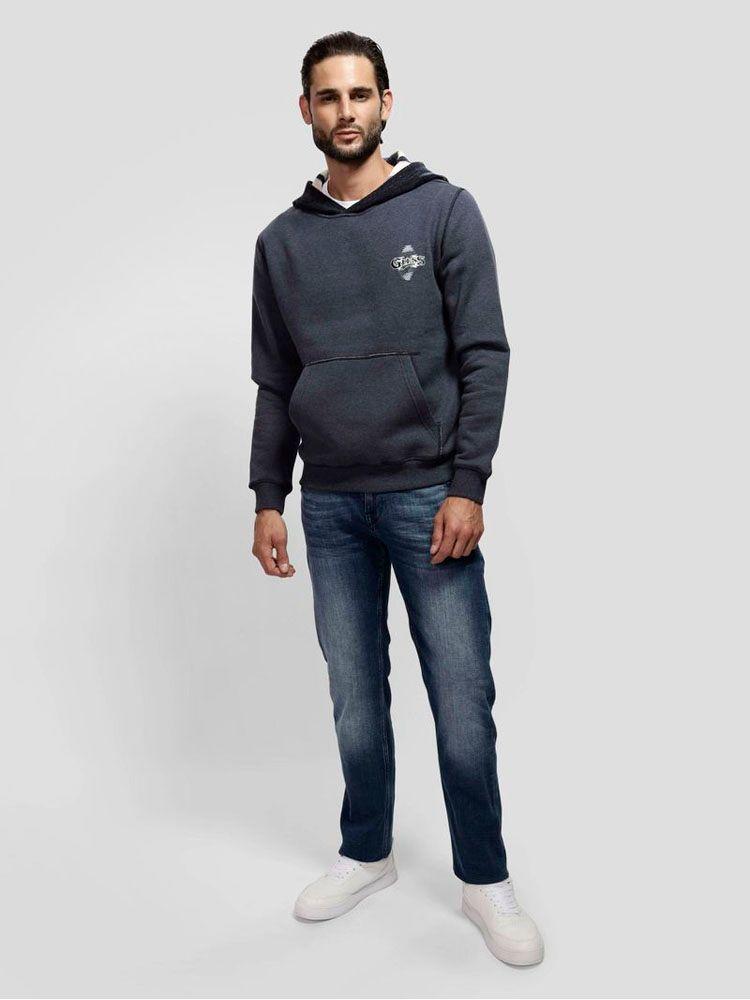 Poleron Guess Hombre Contrast Hoodie Sweatshirt Gris-1