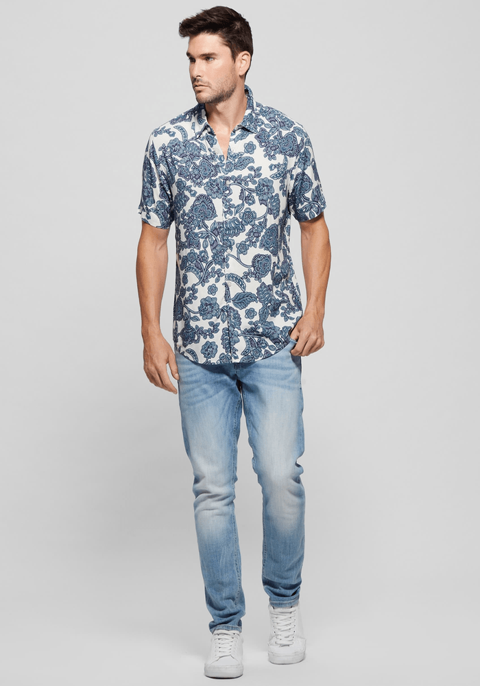 Camisa Guess Hombre Ss Eco Rayon Jacobean Shirt Multicolor-1