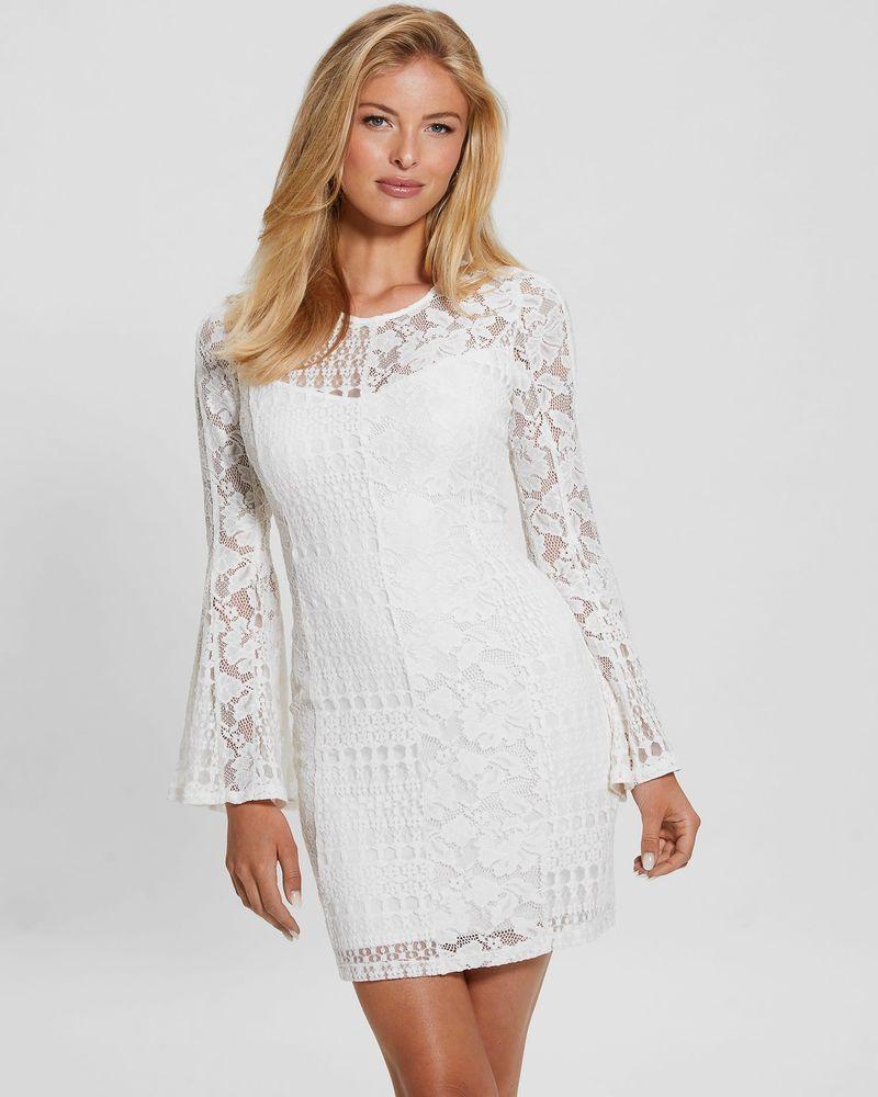 Vestido Guess Mujer Ls Nicki Lace Dress Blanco-3