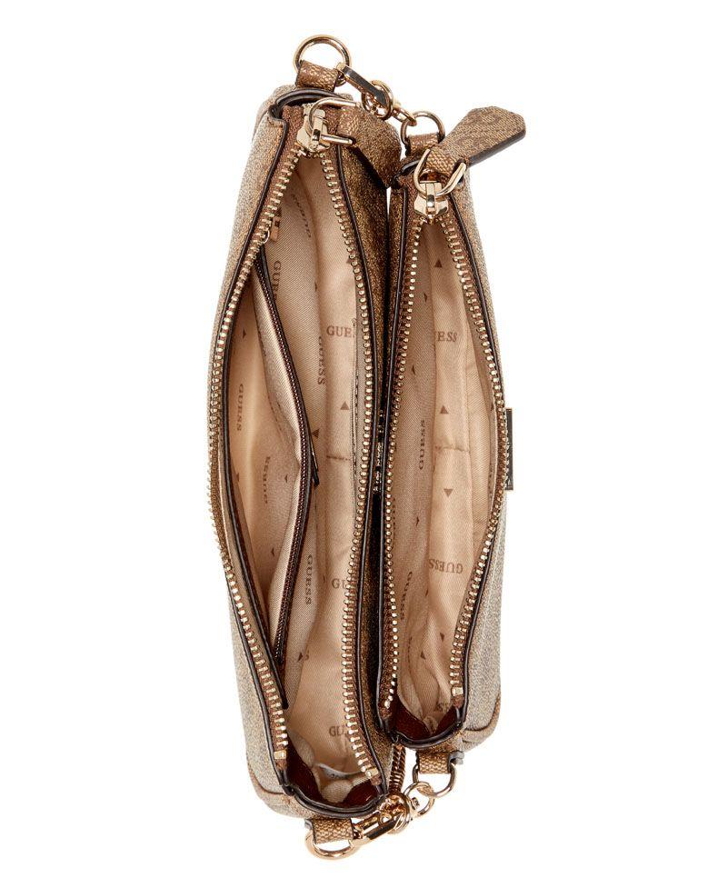 Cartera Noelle Ii Dbl Pouch Crossbody Café Marrón-3