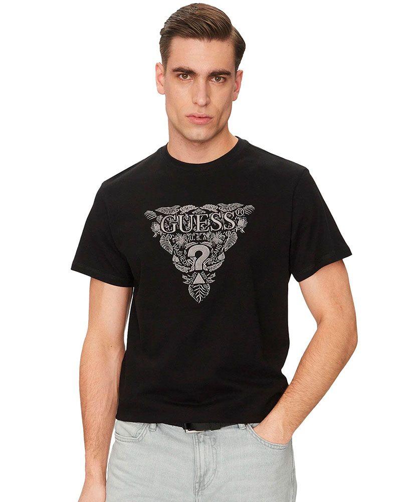Polera Ss Cn Flower Embro Tee Negro-0