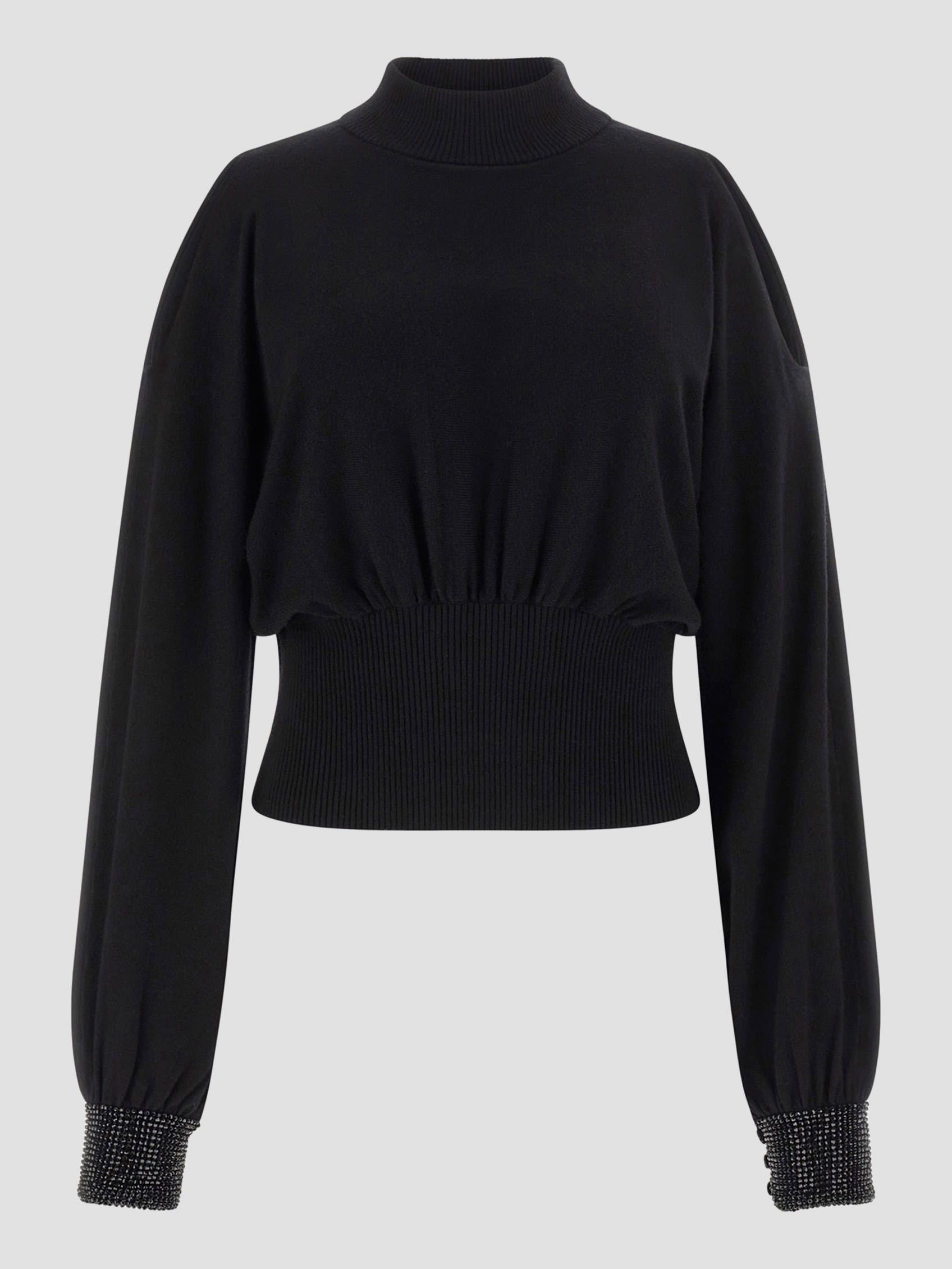 Tejido Guess Mujer Ls Bling Cuff Pima Swtr Negro-6