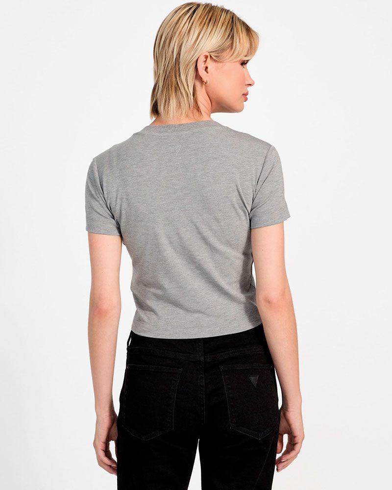 Polera Guess Mujer Ss Basic Mini Logo Tee Gris-3