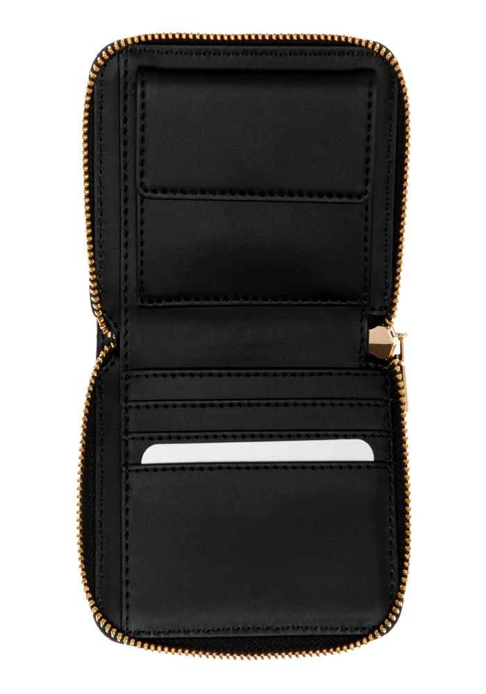 Billetera Guess Mujer Laurel Slg Small Zip Around Negro-1