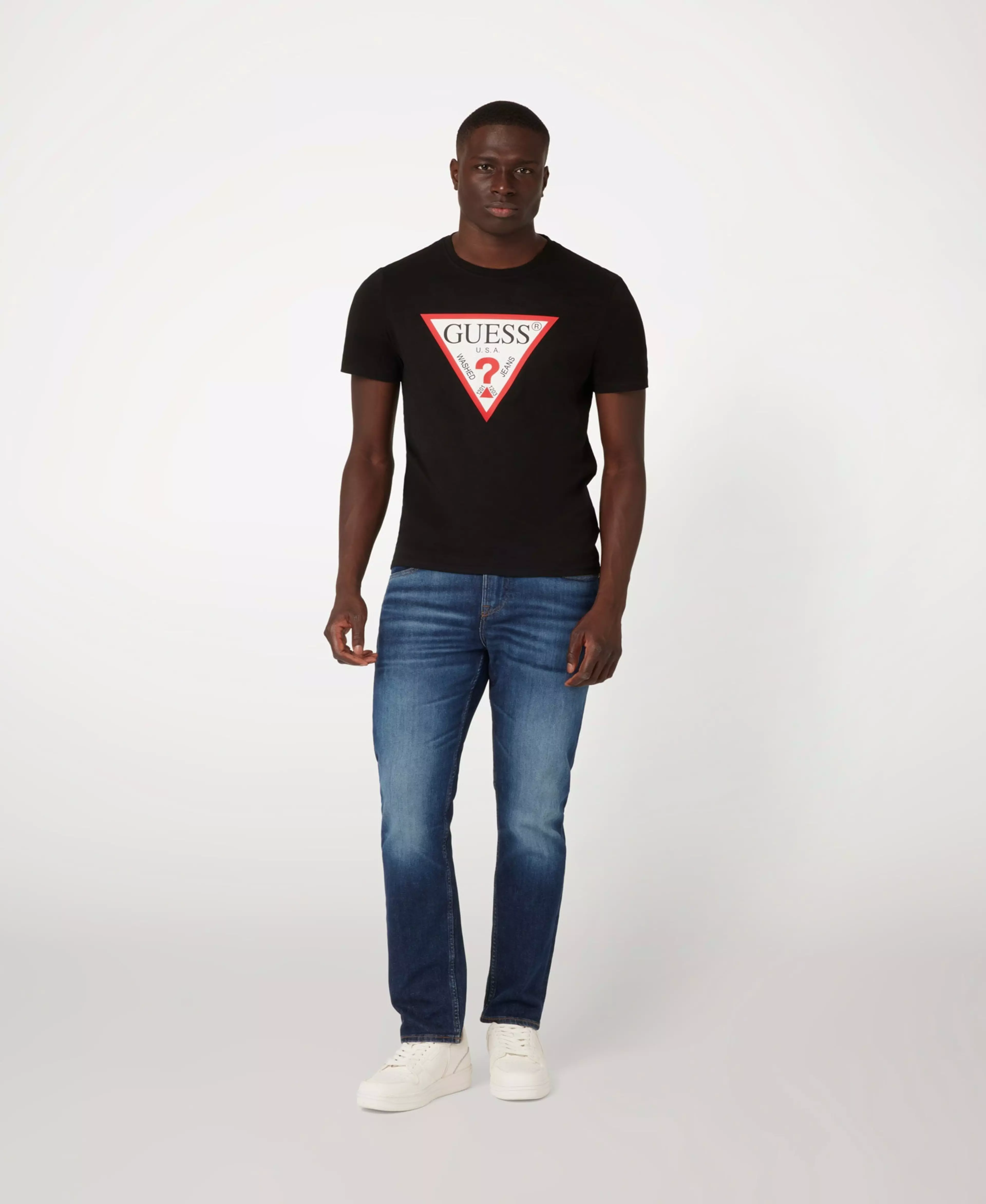 Polera Guess Hombre Cn Ss Original Logo Tee Negro-1
