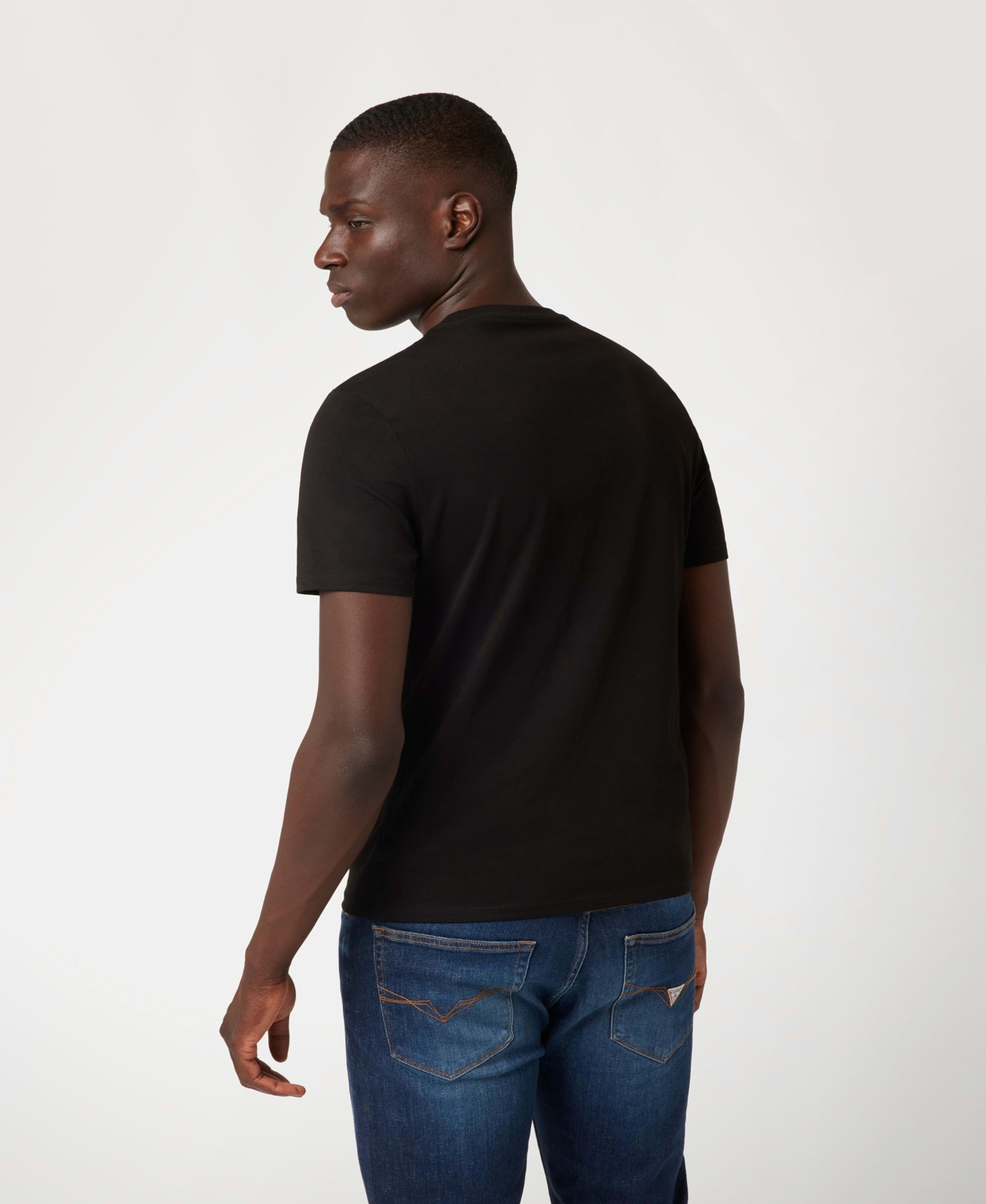 Polera Guess Hombre Cn Ss Original Logo Tee Negro-2