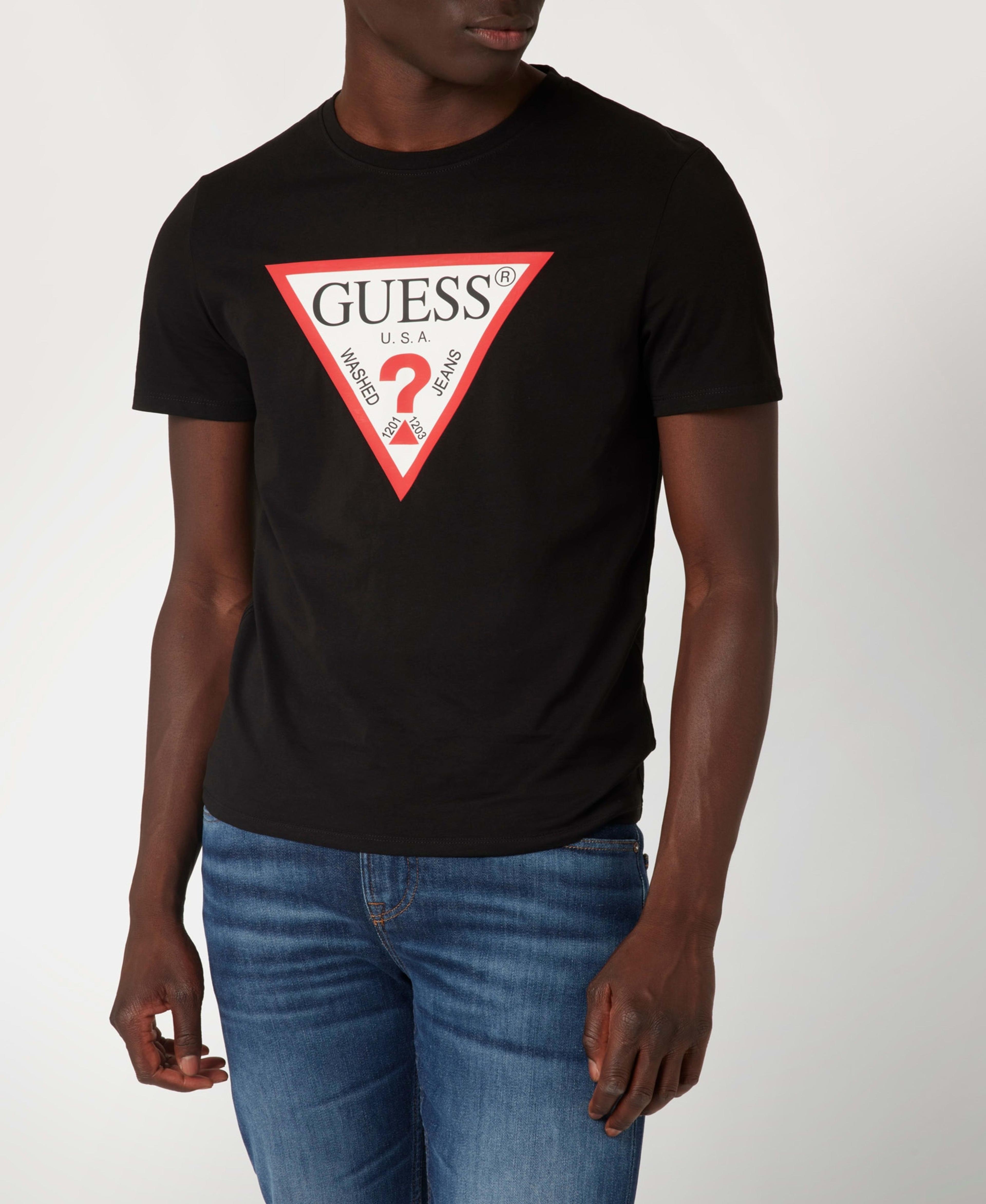 Polera Guess Hombre Cn Ss Original Logo Tee Negro-3