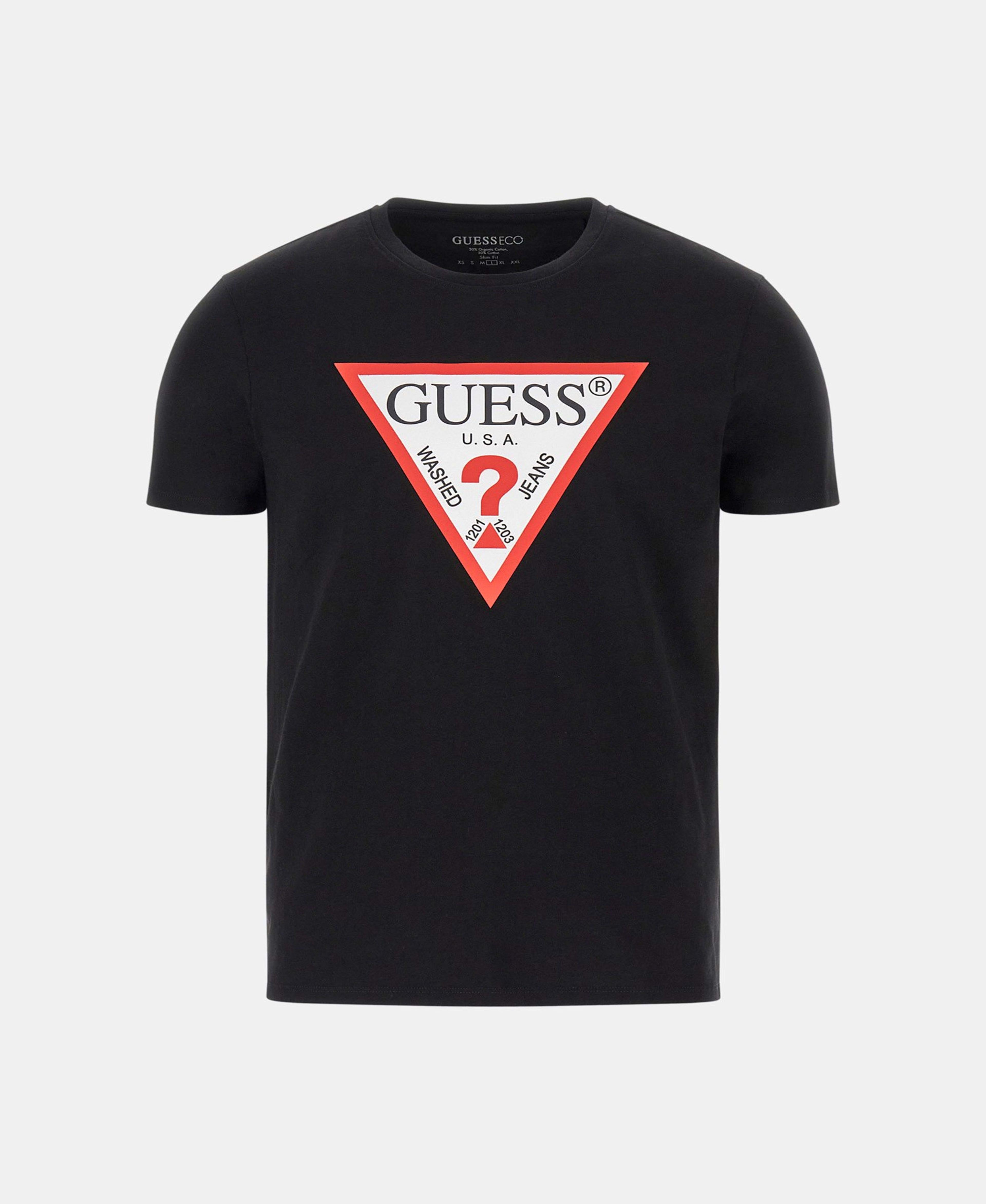 Polera Guess Hombre Cn Ss Original Logo Tee Negro-4