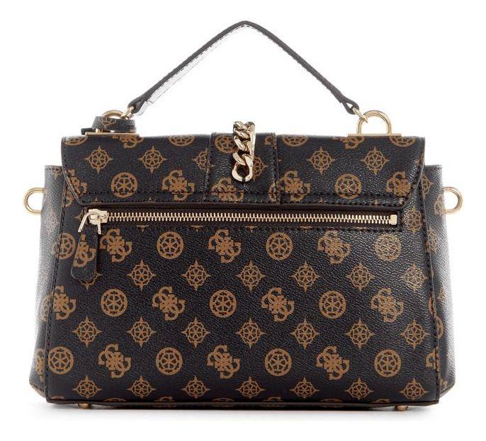 Cartera Guess Mujer Tiberia Top Handle Flap Café-2