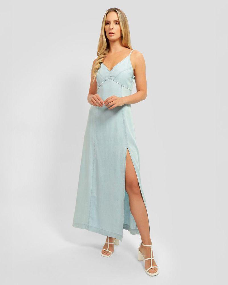 Vestido Guess Mujer Cruz Dress Celeste-0