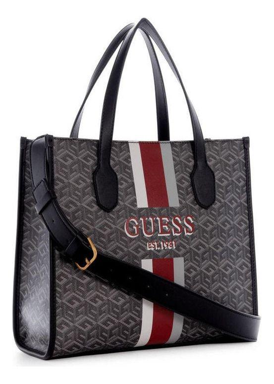 Cartera Guess Mujer Silvana 2 Compartment Tote Negro-1