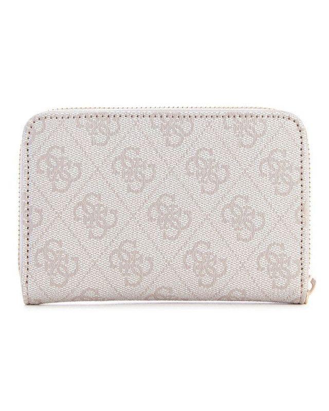 Billetera Guess Mujer Laurel Slg Medium Zip Around Blanco-1