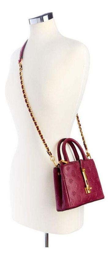 Mini Cartera Guess Mujer James Logo Mini Satchel Rojo-4