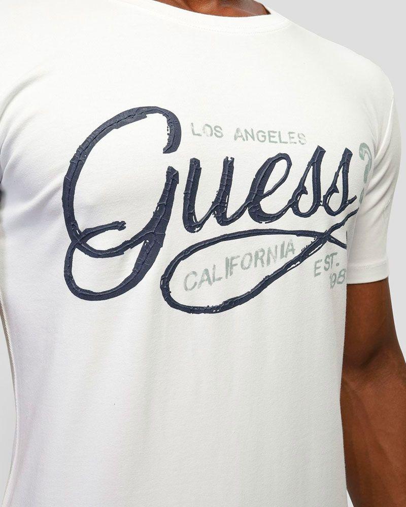 Polera Guess Hombre Ss Cn Logo Tee Blanco-2