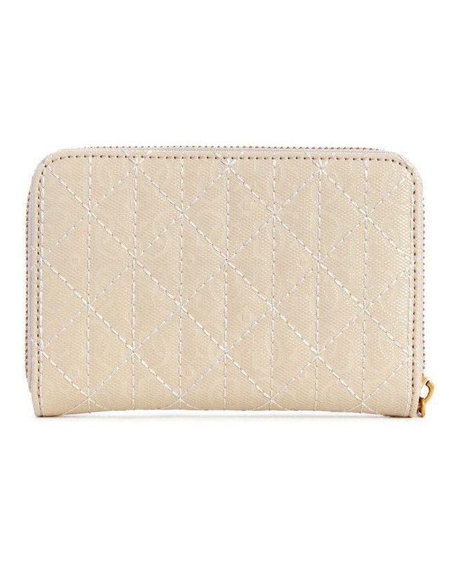 Billetera Guess Mujer Aveta Slg Medium Zip Around Crema-1