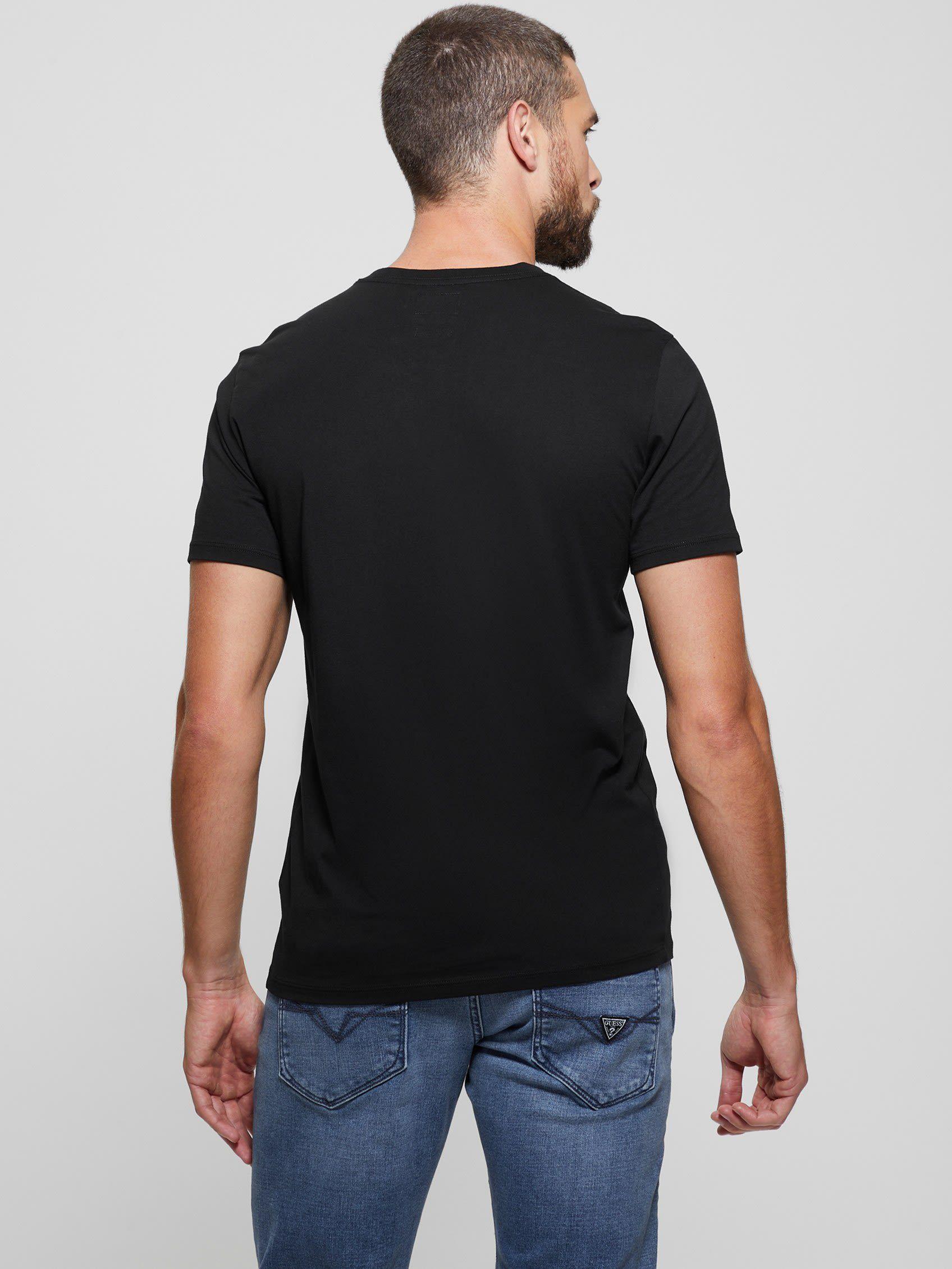 Polera Guess Hombre Ss Emb Pima Crew Negro-4