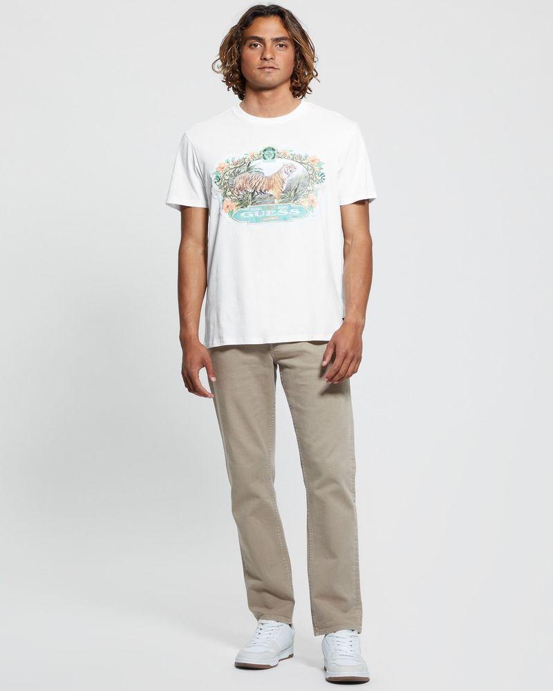 Polera Guess Hombre Ss Bsc Tiger Label Tee Blanco-2