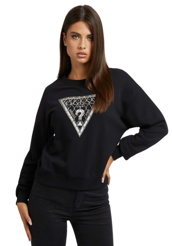 Poleron Guess Mujer Graphic Teeshirts Negro-0