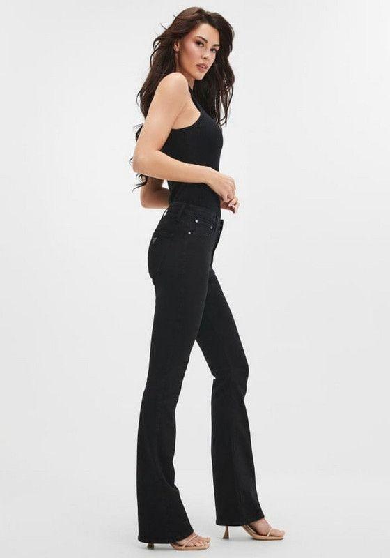 Jeans Guess Mujer Sexy Flare Negro.-1