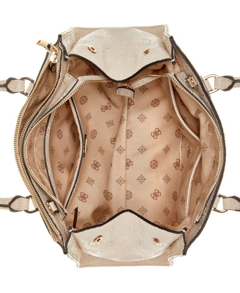 Cartera Guess Mujer Cresidia Society Satchel Café.-3