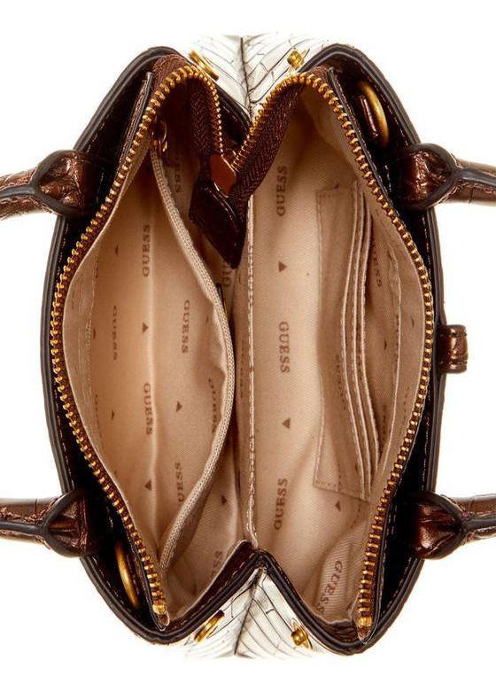 Mini Cartera Guess Mujer James Mini Satchel Café-3