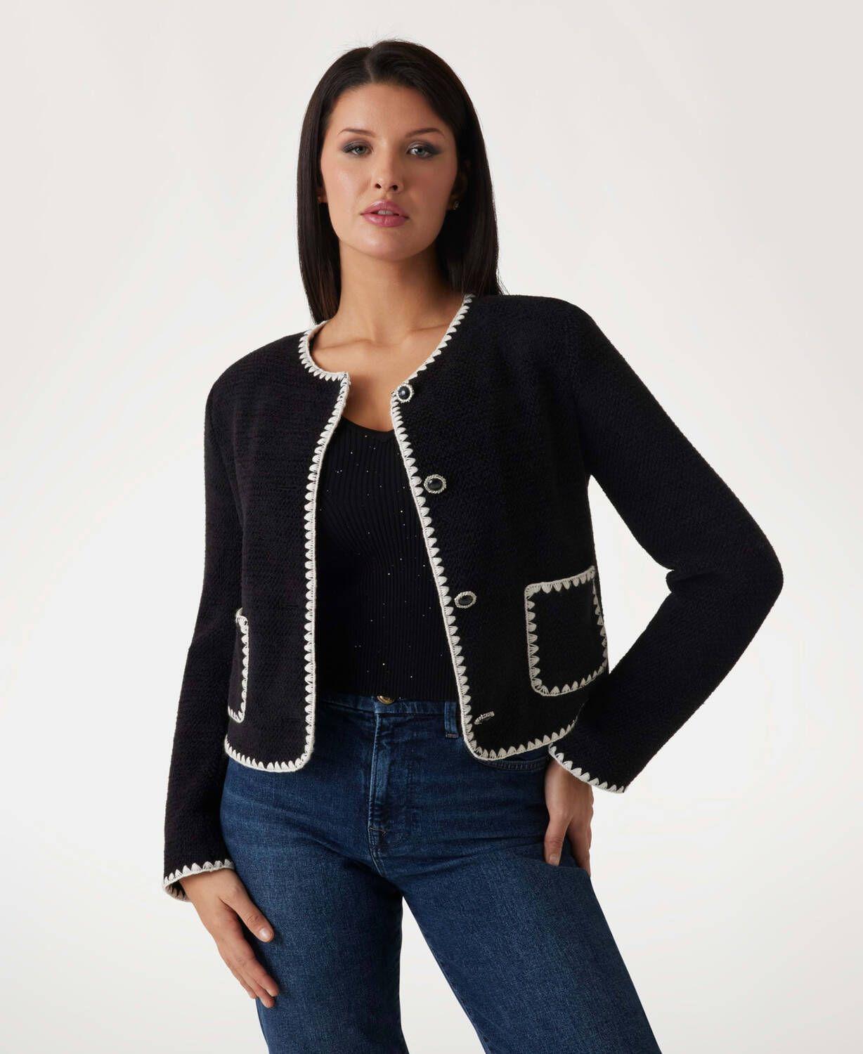 Chaqueta Guess Mujer Lucilla Buttoned Jacket Negro-0