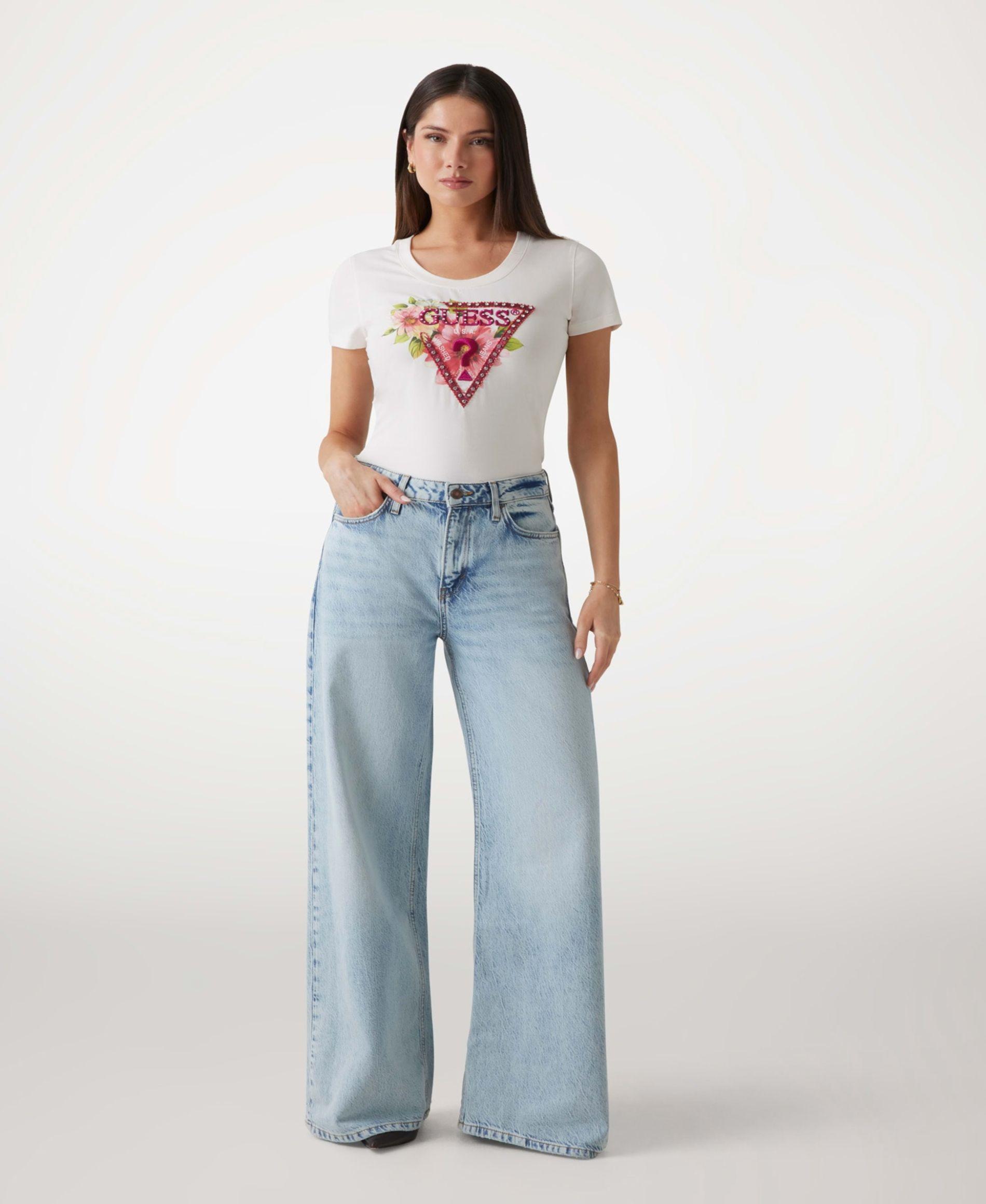 Polera Ss Cn Triangle Beads Tee Blanco-1