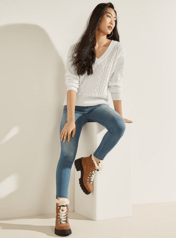 Tejido Guess Mujer Ls Sweaters Blanco-1