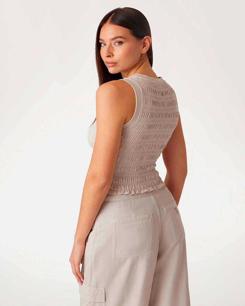 Polera Claire Sl Smock Tank Top Celeste-2