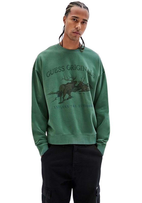 Poleron Guess Hombre Activewear Tops Verde-0