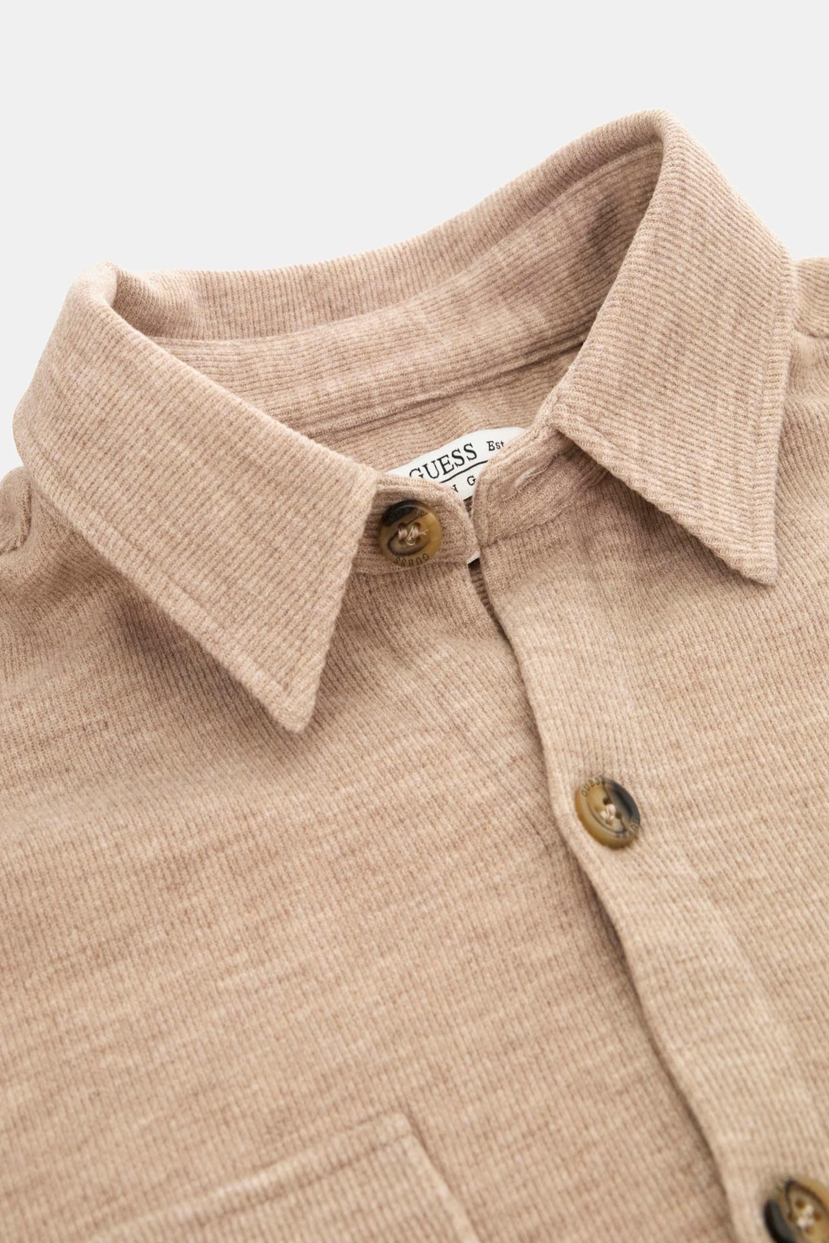 Camisa Guess Hombre Ls Collins Luxury Shirt Café-6