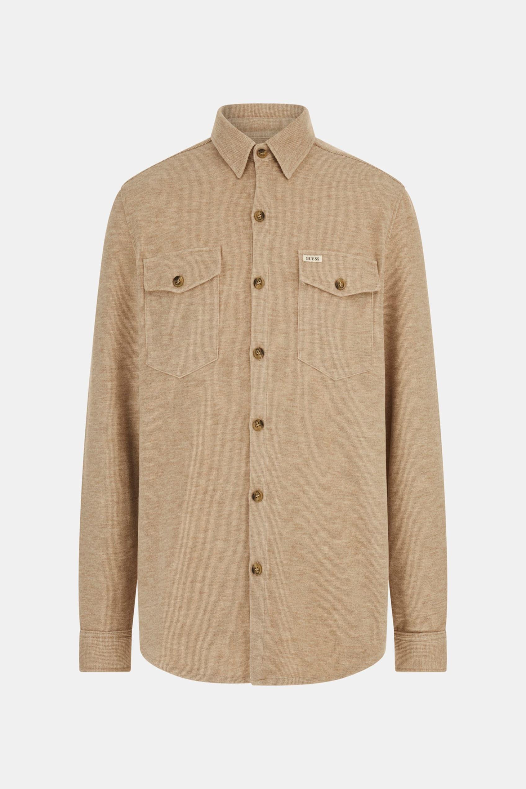 Camisa Guess Hombre Ls Collins Luxury Shirt Café-7