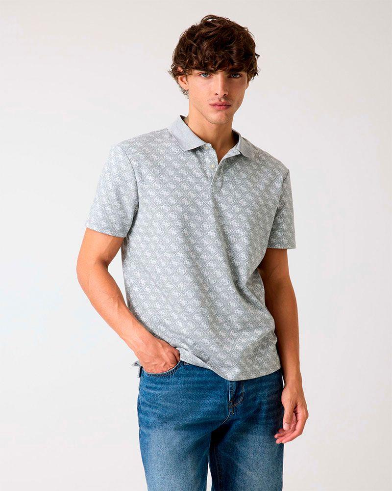 Polera Ss G Jacquard Polo Gris Hombre-0