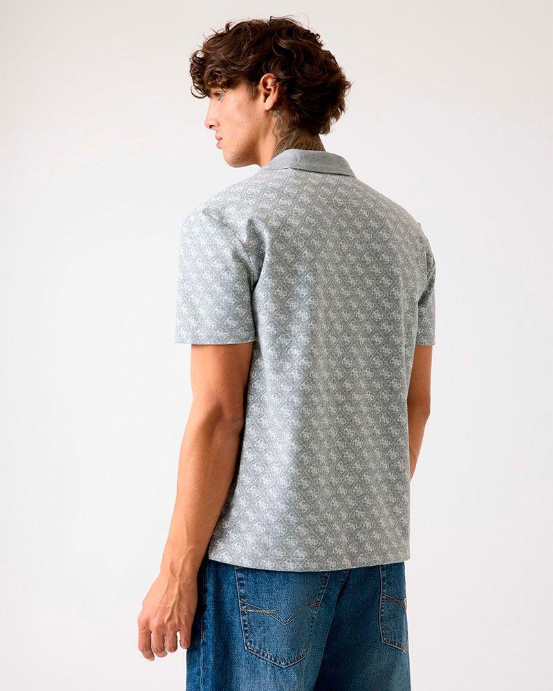 Polera Ss G Jacquard Polo Gris Hombre-1