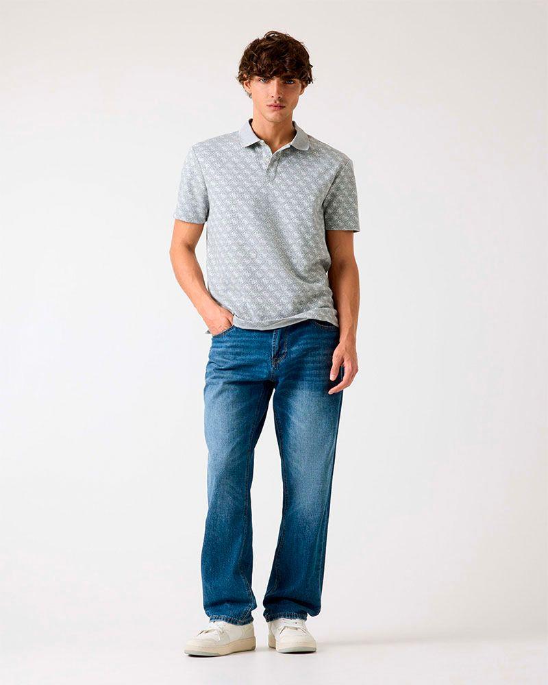 Polera Ss G Jacquard Polo Gris Hombre-3