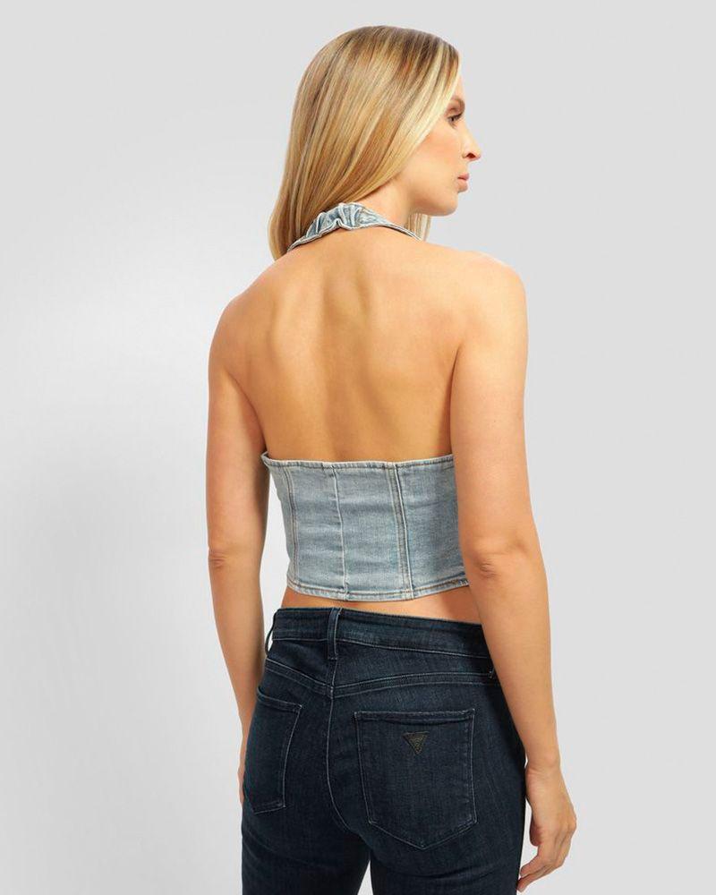 Top Guess Mujer Piper Denim Vest Celeste-3