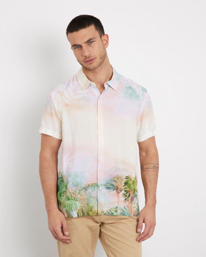 Camisa Guess Hombre Ss Eco Rayon Palm Shirt Surtido-0