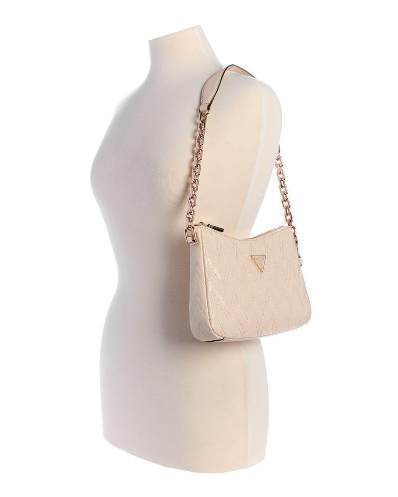 Cartera Guess Mujer Adelard Top Zip Shoulder Bag Crema-4